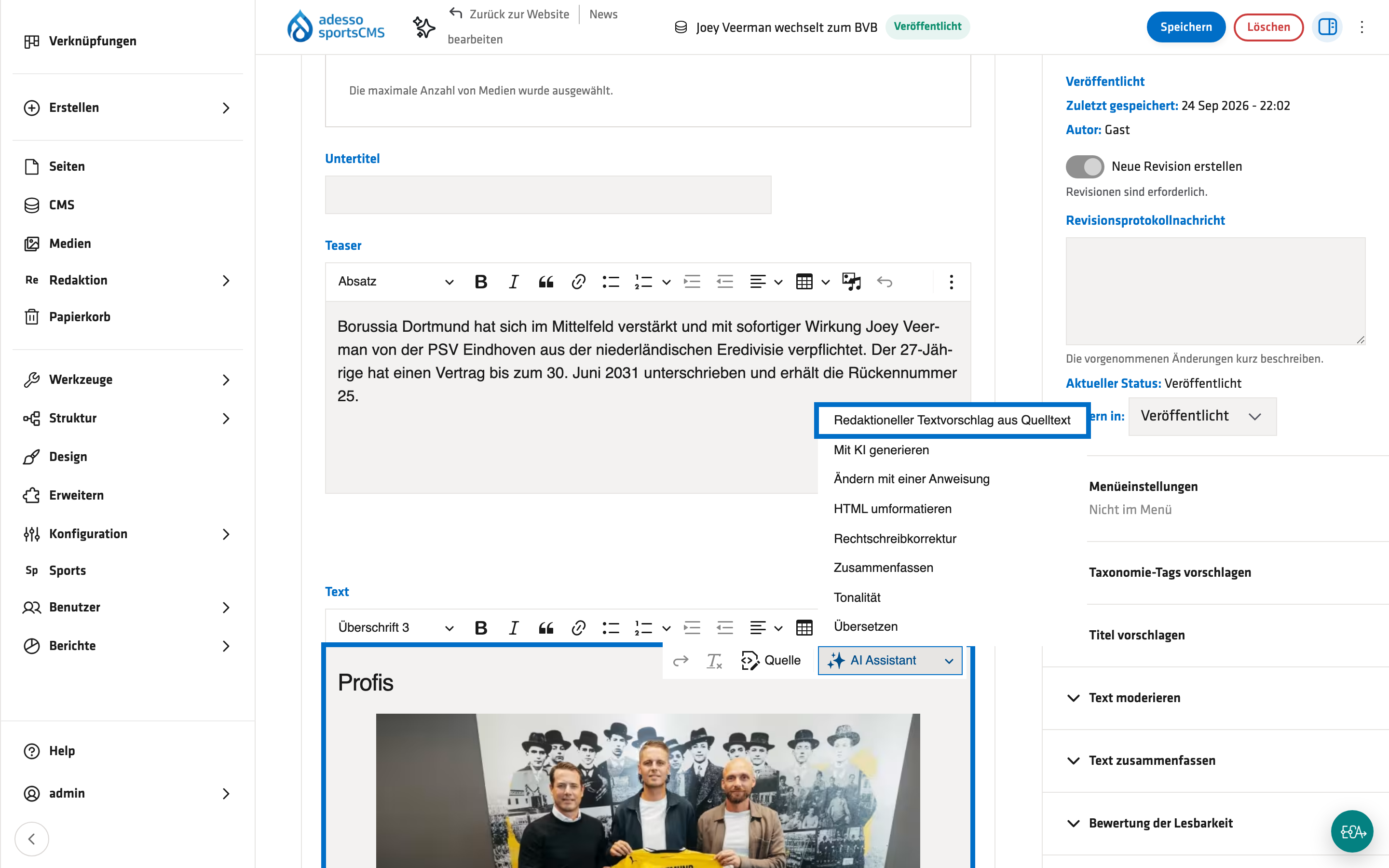 KI-Assistent im CKEditor